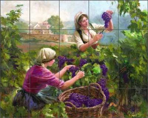 Viñedo azulejo salpicadero de cerámica mural Mirkovich uva vid arte NMA036 - Imagen 1 de 6