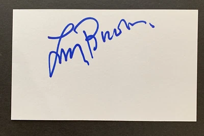 Larry Brown Kansas SMU Legendary Coach HOF Autographed 3x5 Index Card Signed JSA - Image 1 of 4