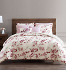 Hallmart Collectibles Aviary Blossom 8-Pc King Cal Comforter Set Cherry Pink Red