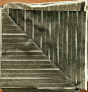 Scampolo tessuto cotone rigato nero e bianco H. 120 x 140 cm - Picture 1 of 1