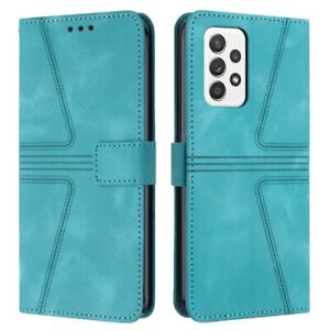For Samsung Galaxy A73 Triangle Solid Color Leather Phone Case Shell Cover