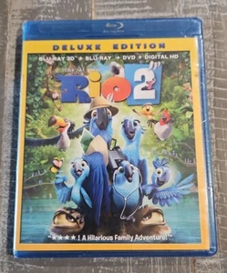 RIO 2 Deluxe Edition (Blu-ray 3D + Blu-ray + DVD) Anne Hathaway NEW - Picture 1 of 3