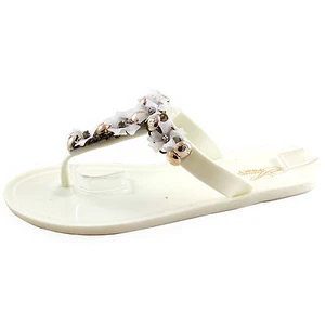 Nuevos zapatos de mujer moda sandalias gelatina t correa punta abierta casual verano blanco - Imagen 1 de 2