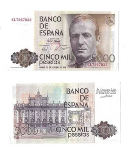 Banknote Spain 5000 mil pesetas 1979 - Picture 1 of 3