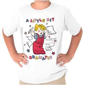 Dennis The Menace A Little Bit Dramatic Star Youth Crewneck T Shirts Boy or Girl - Picture 1 of 7
