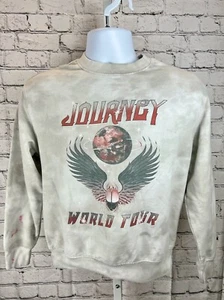 Journey World Tour Pullover Sweatshirt Women's XS Gray Tie-Dye Cotton Crew Neck - Picture 1 of 7