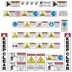Skid Steer Loader Safety Decals Kit Stickers - HD Vinyl & 7Yr Laminate - Picture 1 of 1