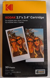 KODAK 4PASS Film Cartridge 2.1 x 3.4in 30 Sheets for Mini 2 & Mini Shot 2 Series - Photo 1/2