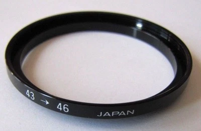 43mm-46mm Metal Adapter Stepping Step Up Ring 43 mm Lens - 46 mm Japan U&S 43-46 - Image 1 of 3