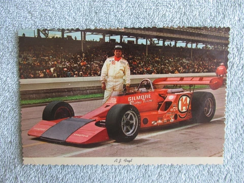 1973 INDIANAPOLIS MOTOR SPEEDWAY A. J. FOYT #14 INDY RACING CAR POSTCARD Cover