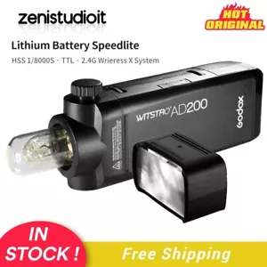 US Godox AD200 2.4 TTL HSS Double Head Pocket Flash Speedlite W/ 2900mAh Battery - Picture 1 of 12