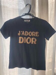 Christian Dior John Galliano J'ADORE T-shirt Black Made in France JPN