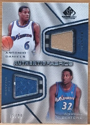 2007-08 SP GAME USED ANTONIO DANIELS ANDRAY BLATCHE DUAL GAME USED JERSEY  #D/99 - Image 1 of 2