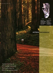 1998 PRINT AD - NEW BALANCE M877 SHOE RUNNING SHOE AD - REDWOODS FOREST RUN - Bild 1 von 1
