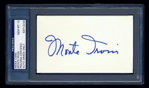 MONTE IRVIN SIGNED INDEX CARD MINT PSA/DNA SLABBED HOF AUTOGRAPHED GEM MINT 10 - Picture 1 of 1