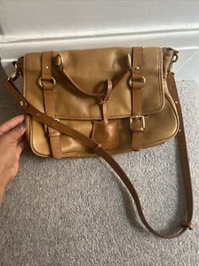Massimo Dutti 100% Cow Leather Tan Shoulder Bag - Picture 1 of 11