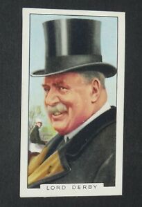 GALLAHER CIGARETTES CARD 1936 SPORTING #8 LORD DERBY EPSOM TURF HIPPISME