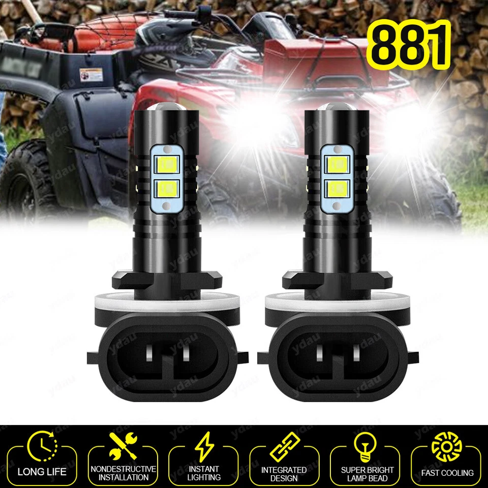 PARA ARCTIC CAT 400 500 650 700 1000 FARÓIS LÂMPADAS LED SUPER BRANCAS 1200LM - Imagem 1 de 4