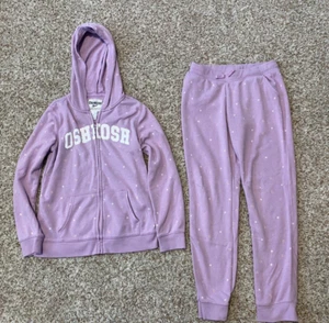 OshKosh Bgosh Girl's Purple Star Logo Two Piece Sweatsuit 12 - Picture 1 of 7