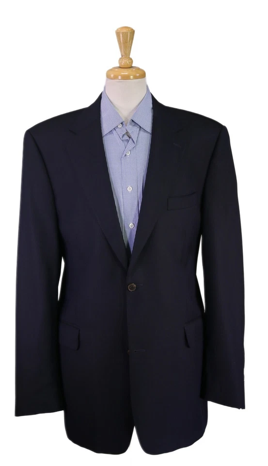 Miller Brothers Ltd Navy Blue Woven 2-Btn Wool Sportcoat Blazer 44XL - Image 1 of 4