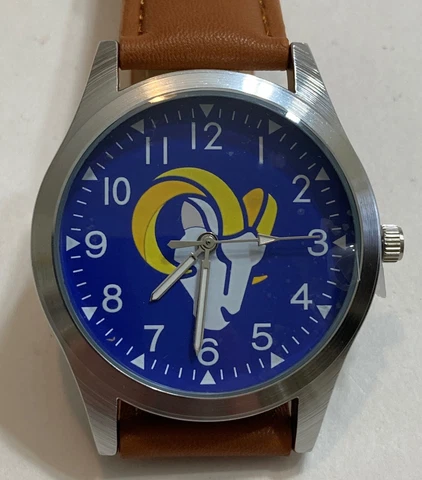 New Los Angeles Rams Bear Style Sparo Men's Sports Watch Brown Leather Band Cover