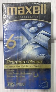 Maxwell Blank Tape VHS T-120 VCR Video Cassette Premium Grade 6 Hour SEALED TAPE - Picture 1 of 2