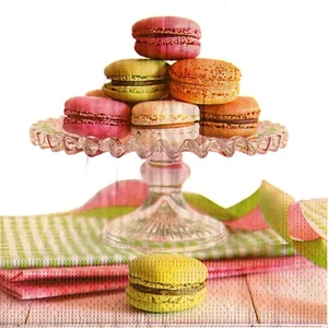 Papierservietten Macarons auf Teller. Pappservietten Makronen auf Teller - Bild 1 von 1