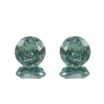 AAA Natürlich Brasilianischer Paraiba Turmalin Rund Paar Lose Edelstein Schnitt - Bild 1 von 4