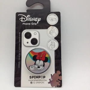 NEW SPINPOP Mini Mouse Disney Rainbow PHONE GRIP Round Stand Spins - Picture 1 of 3