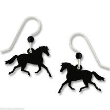 Horse Earrings - 925 Sterling Silver Ear Wires - Legs Move Dangle Stallion NEW