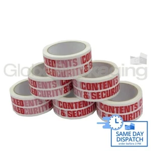 12 Rolls of CONTENTS CHECKED 2" Printed Packing Tape 48mm x 66M - Picture 1 of 7
