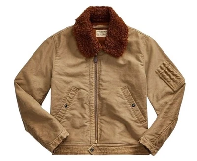 $890 RRL Ralph Lauren Small Military Fur Jacket Shearling Coat Aviator Polo VtG - Image 1 of 4