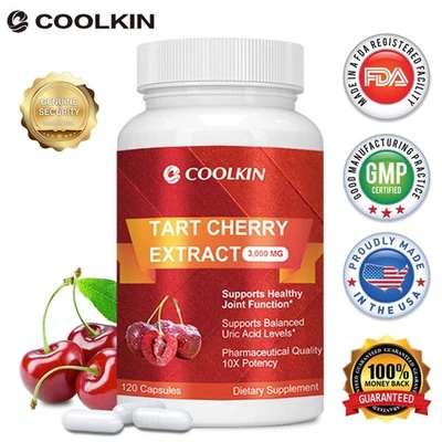 COOLKIN Sauerkirschextrakt-Harnsäurereinigung, Muskel,Gemeinsam & Schlafen Unterstützung