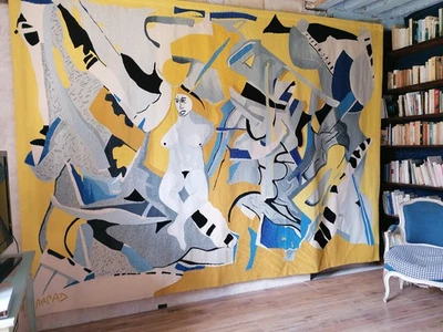 Tapisserie murale,  Aubusson signé ARPAD 1956-2016  ,pièce unique,cubisme - Photo 1/4