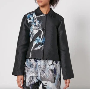 NEW Stine Goya Kiana Floral Jacquard Black Twill Jacket Sz L NWT $420 - Imagen 1 de 17