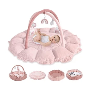 HAN-MM 5-in-1 Convertible Baby Play Gym with 6 Toys, Tummy Time Mat for Senso... - Picture 1 of 6