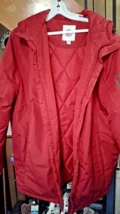 49ers Winter Coat Red Woman's Sz.Med. Hooded Polyester NEW - Picture 1 of 8