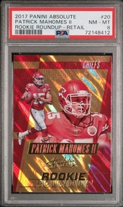 Panini Absolute Patrick Mahomes II 2017 Rookie Roundup Retail PSA 8 #20 Chiefs - Imagen 1 de 2