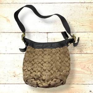 Coach leather and canvas crossbody bag - signature C - Vintage - Picture 1 of 12