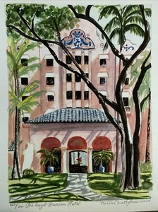 THE ROYAL HAWAIIAN HOTEL Impresión Acuarela Hawaii Waiki Honolulu K C Jones Arte - Imagen 1 de 9
