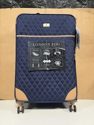 London Fog Queensbury 万向轮行李箱,海军蓝 28 英寸 8 转轮可扩展 — 第 1/4 张图片