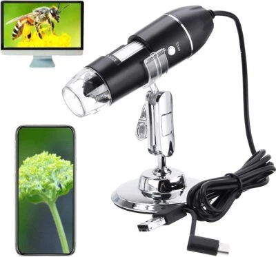 Mini USB Digital Mikroskop Lupe 1600X HD Microscope Kamera 8 LEDs für Handy PC - Bild 1 von 4