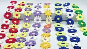 2 Yards Daisy Flower Lace And Ribbon Trim  Colours for Sewing and Embellishment - Picture 1 of 98