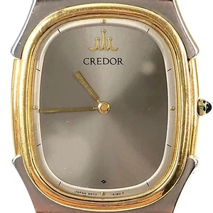 SEIKO Credor 9570 5170 Quartz Watch Gray Dial 18K SS Working Wristwatch - Picture 1 of 8