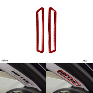 Red Carbon Fiber A Pillar Air Vent Outlet Cover For Alfa Romeo Giulia 2017-2019 - Picture 1 of 11