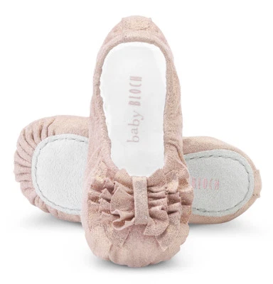 BABY BLOCH PRE WALKER BALLET SHOES PINK RUFFLE SHIMMER RAPHAELA BALLERINA SHOES