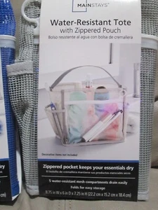 New - Mainstays Water Resistant Tote With Zipper Water - gray - Picture 1 of 5