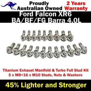 Titanium Exhaust Manifold & Turbo Full Stud Kit For Ford Falcon XR6 Barra 4.0L - Picture 1 of 3