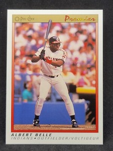 1991 O-Pee-Chee Premier Albert Belle Cleveland Indians #8 t[U