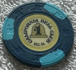 CALIFORNIA BELL CLUB #B $1 astilla de mesa obsoleta California* - Imagen 1 de 2